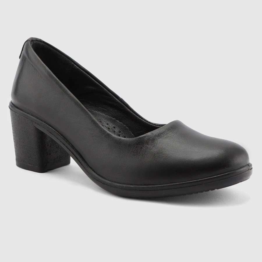 کفش پاشنه بلند چرم زنانه ناپا مشکی اورز Orez مدل DUNA