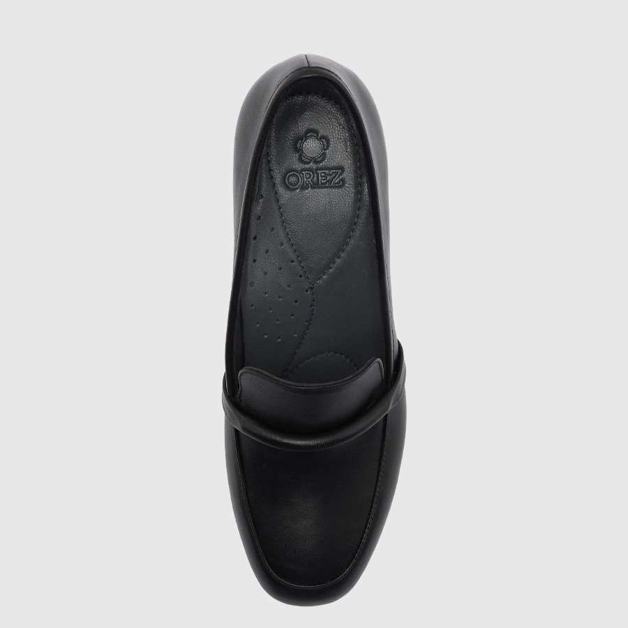 کفش پاشنه بلند چرم زنانه ناپا مشکی اورز Orez مدل NIKITA