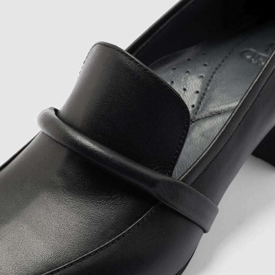 کفش پاشنه بلند چرم زنانه ناپا مشکی اورز Orez مدل NIKITA