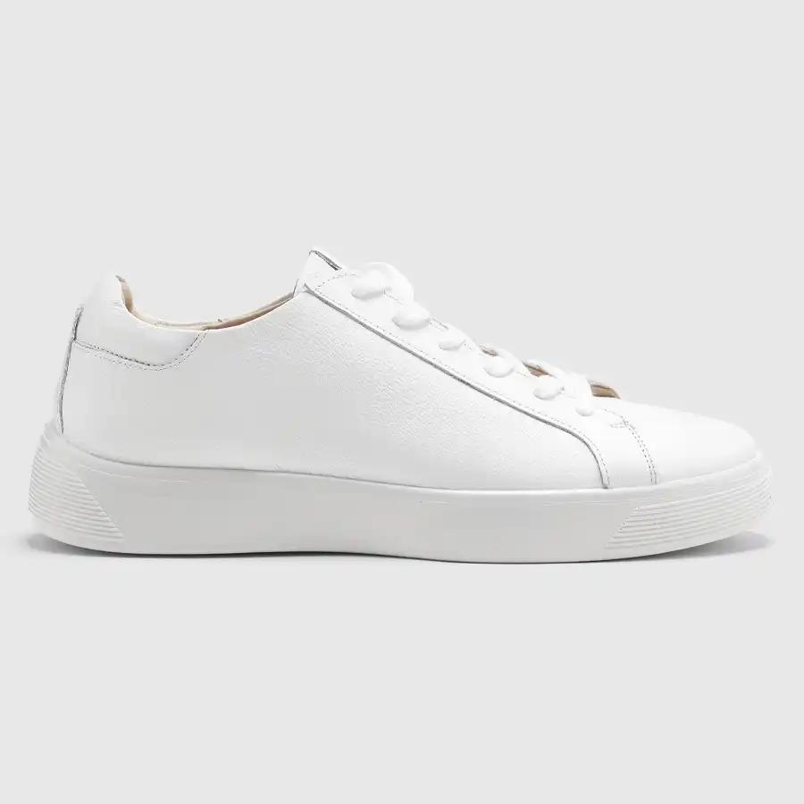 کفش اسنیکرز چرم طبیعی مردانه مرسدس شاهگلی سفید اورز Orez مدل KAI SNEAKER 1