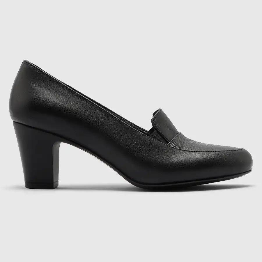 کفش پاشنه بلند چرم زنانه ناپا لیزارد مشکی اورز Orez مدل NATASHA