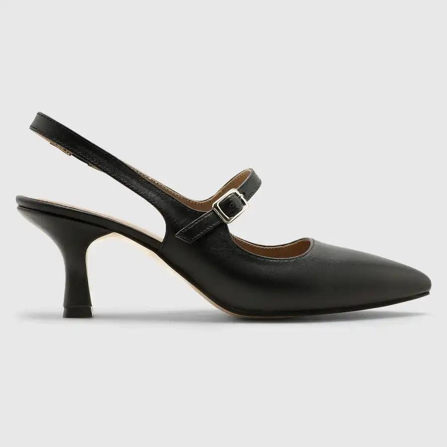 کفش پاشنه بلند چرم زنانه ناپا مشکی اورز Orez مدل CATIANA