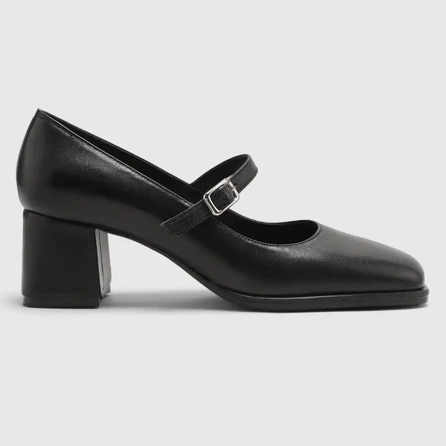 کفش پاشنه بلند چرم زنانه ناپا مشکی اورز Orez مدل MARIBEL