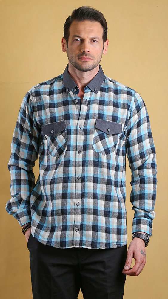 پیراهن زمستانه مردانه 60297 برندس Brands