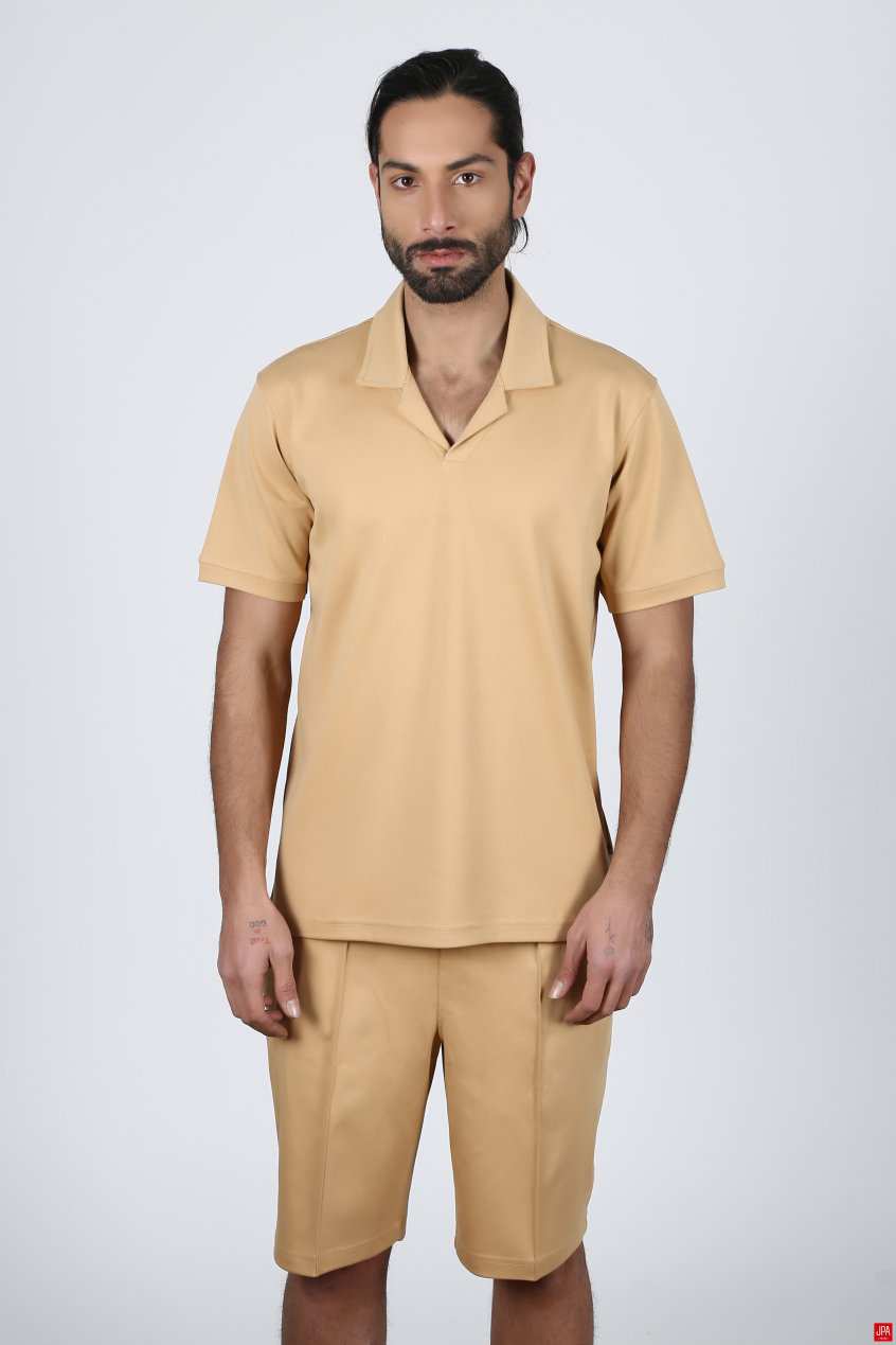 ست تی شرت و شلوارک مردانه طوسی روشن جی پی ای JPA کد 02358