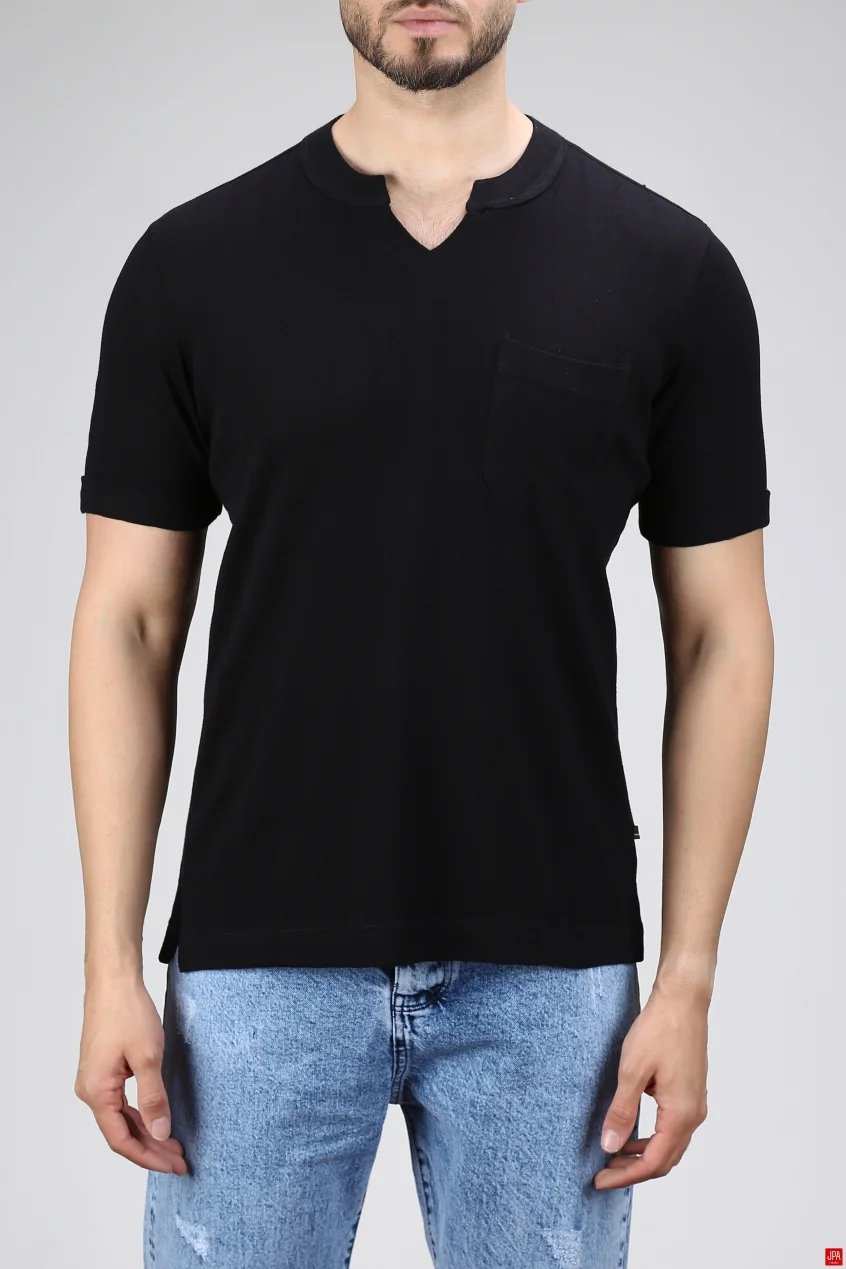تی شرت مردانه یقه کوبایی اسلیم جی پی ای JPA کد 02425