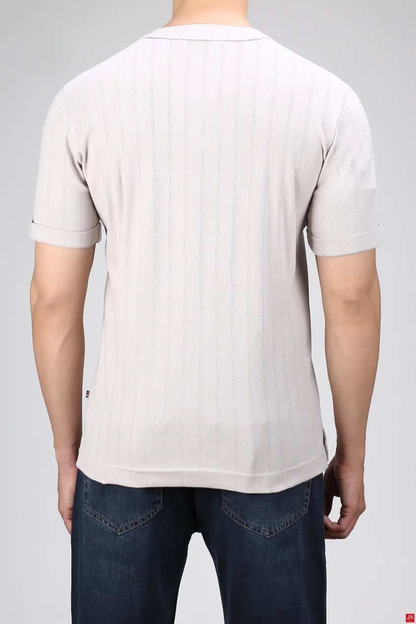 تی شرت مردانه یقه کوبایی اسلیم جی پی ای JPA کد 02425