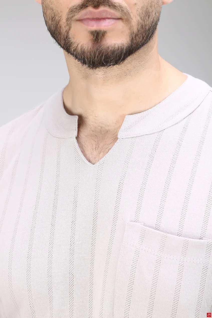 تی شرت مردانه یقه کوبایی اسلیم جی پی ای JPA کد 02425