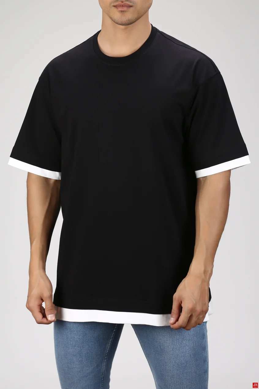 تی شرت مردانه مشکی جی پی ای JPA کد 02480