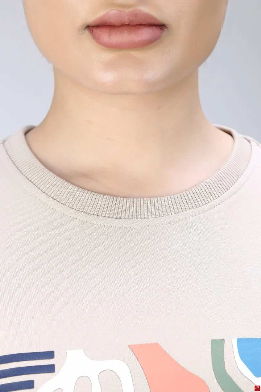 تیشرت زنانه بلند یقه گرد چاپی جی پی ای JPA – کد 02441