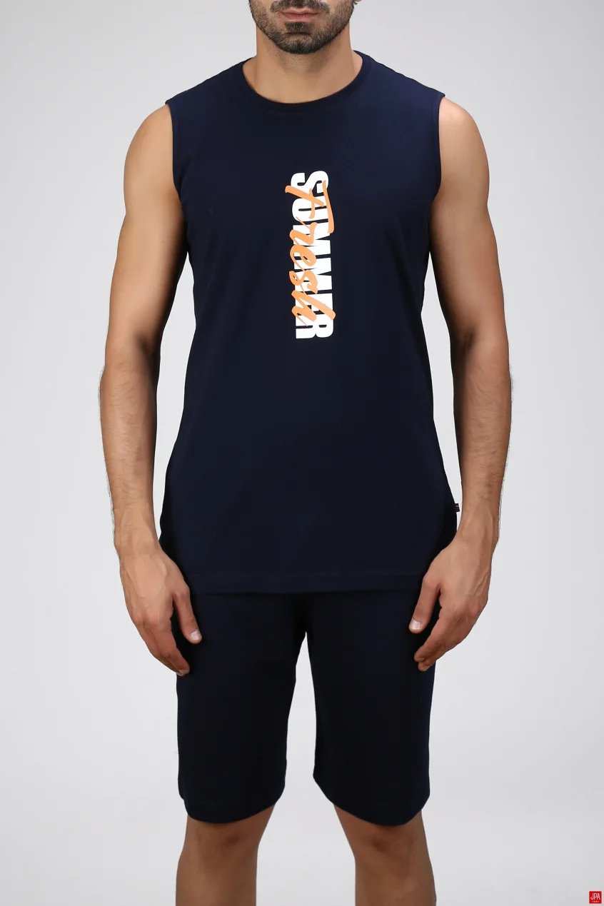 ست تاپ حلقه ای و شلوارک مردانه جی پی ای JPA کد 02459