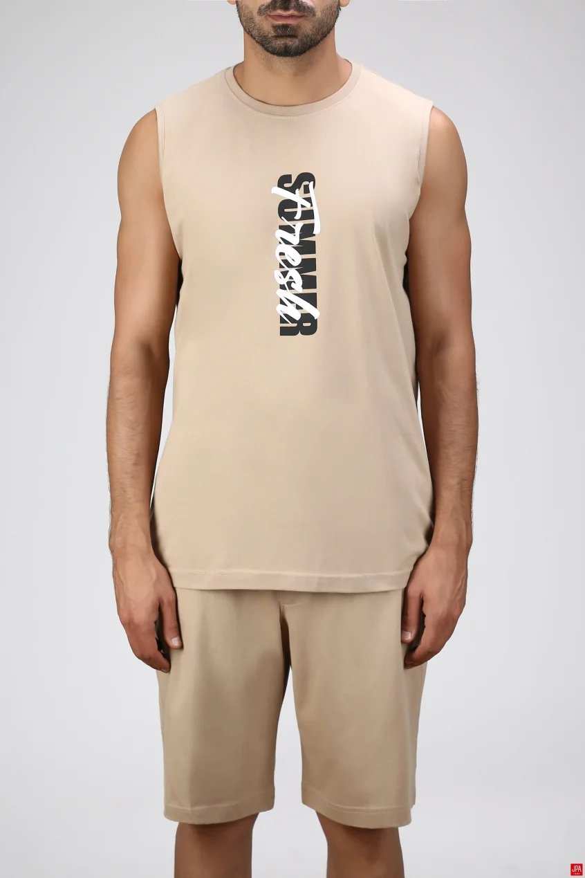 ست تاپ حلقه ای و شلوارک مردانه جی پی ای JPA کد 02459