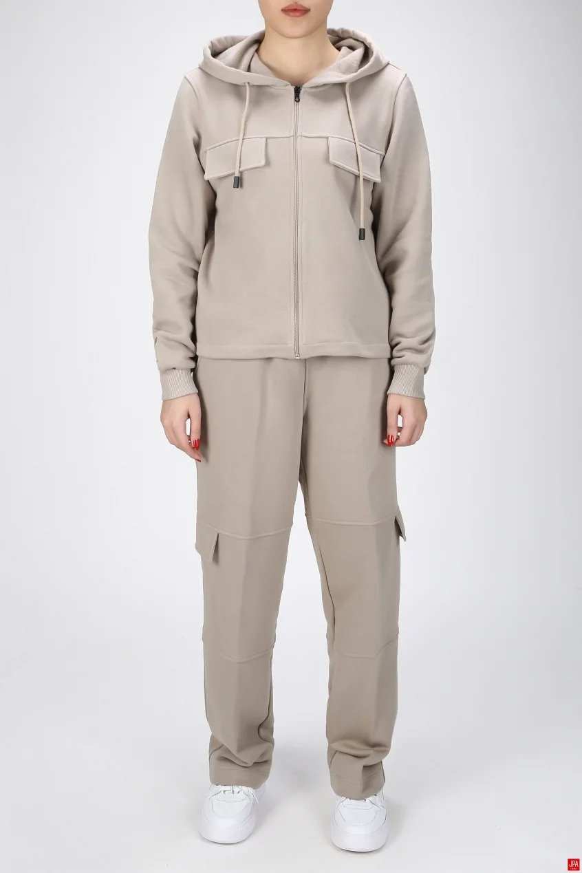 ست سویشرت و شلوار زنانه دورس مشکی جی پی ای JPA کد 03086