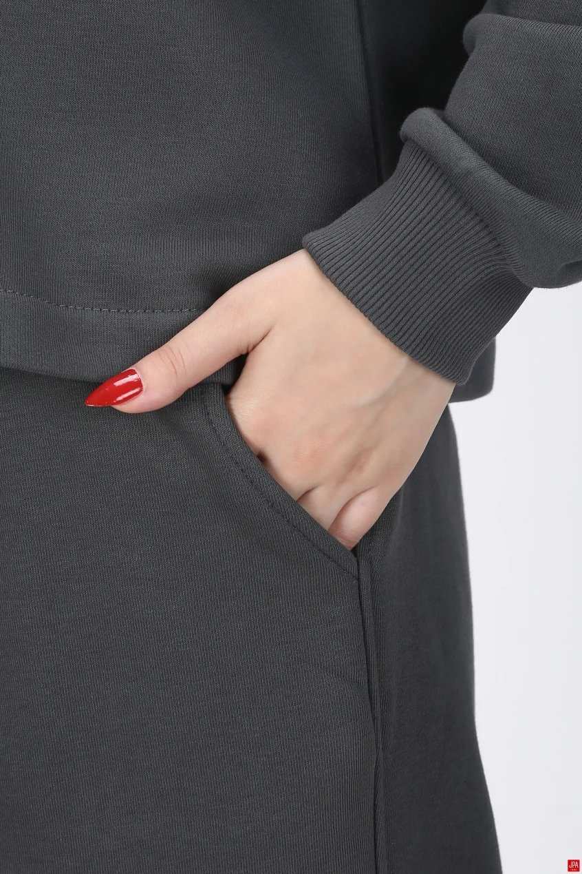 ست سویشرت و شلوار زنانه دورس مشکی جی پی ای JPA کد 03086