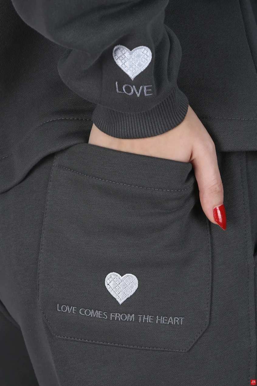 ست سویشرت و شلوار زنانه دورس مشکی جی پی ای JPA کد 03086