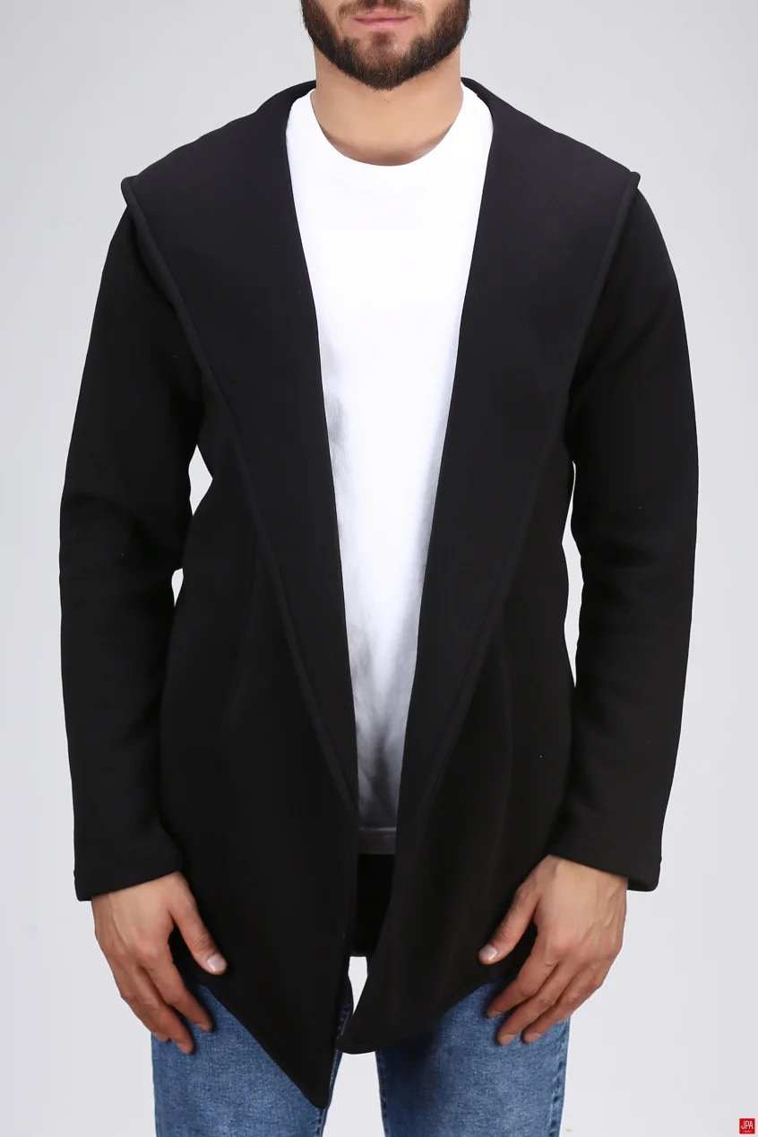 سویشرت مردانه کلاهدار مشکی جی پی ای JPA کد 03125