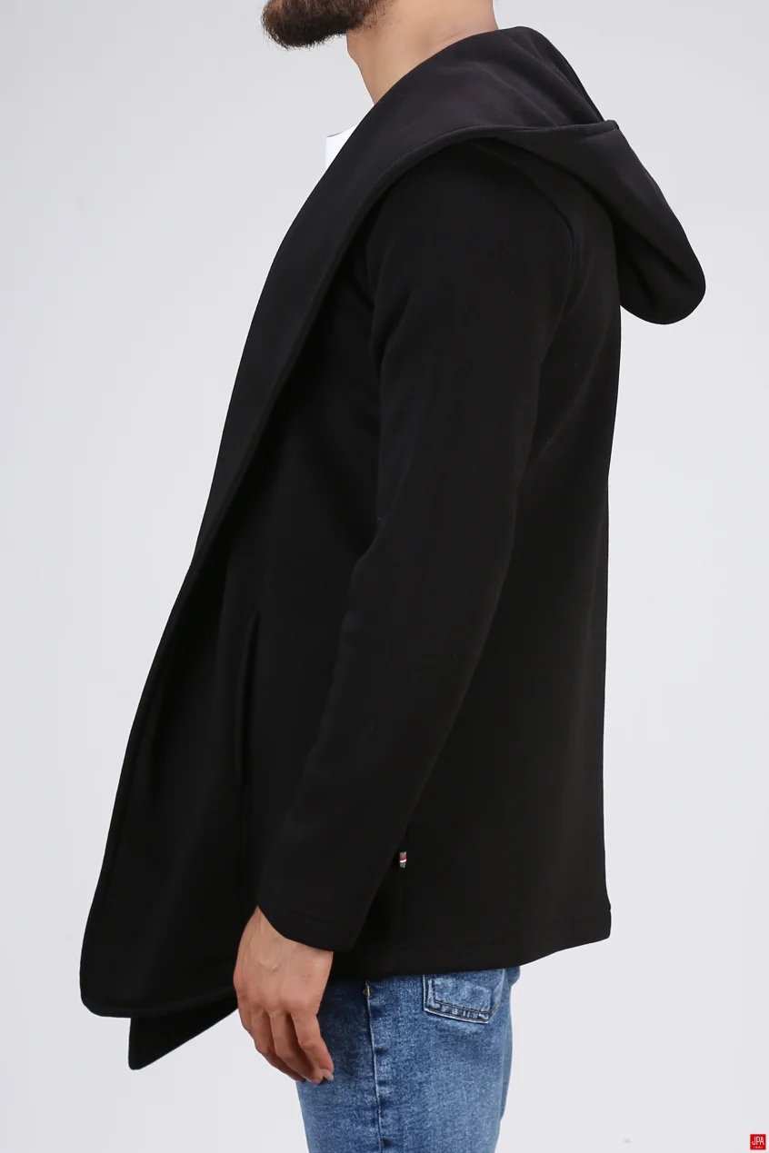 سویشرت مردانه کلاهدار مشکی جی پی ای JPA کد 03125