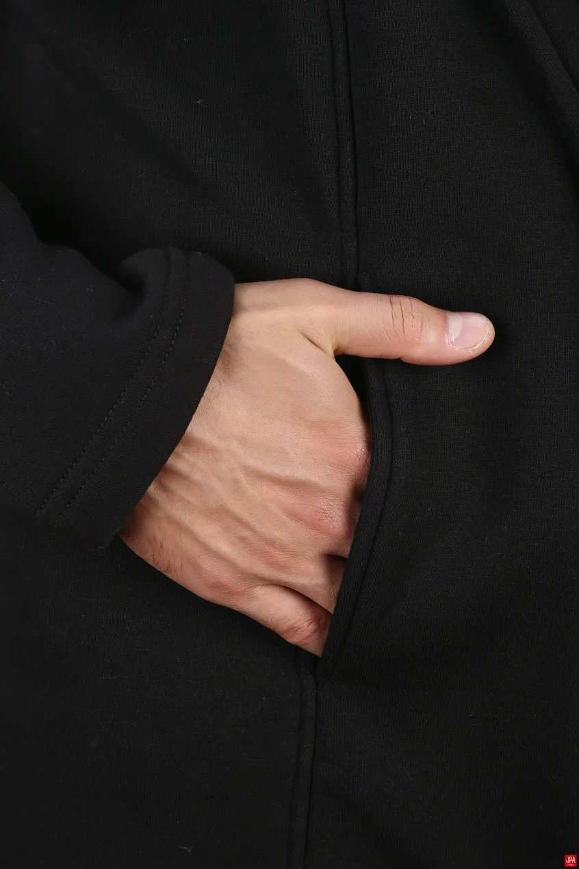 سویشرت مردانه کلاهدار مشکی جی پی ای JPA کد 03125