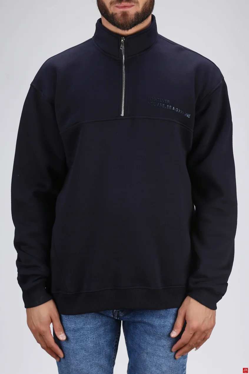 بلوز مردانه دورس نیم زیپ مشکی جی پی ای JPA کد 03114