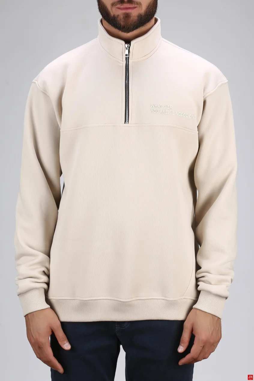 بلوز مردانه دورس نیم زیپ مشکی جی پی ای JPA کد 03114