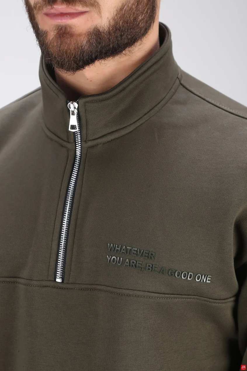 بلوز مردانه دورس نیم زیپ مشکی جی پی ای JPA کد 03114