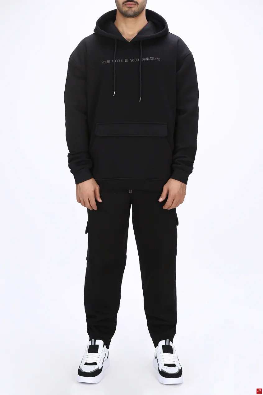 ست هودی و شلوار مردانه دورس مشکی جی پی ای JPA کد 03109
