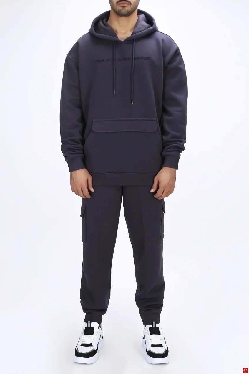 ست هودی و شلوار مردانه دورس مشکی جی پی ای JPA کد 03109