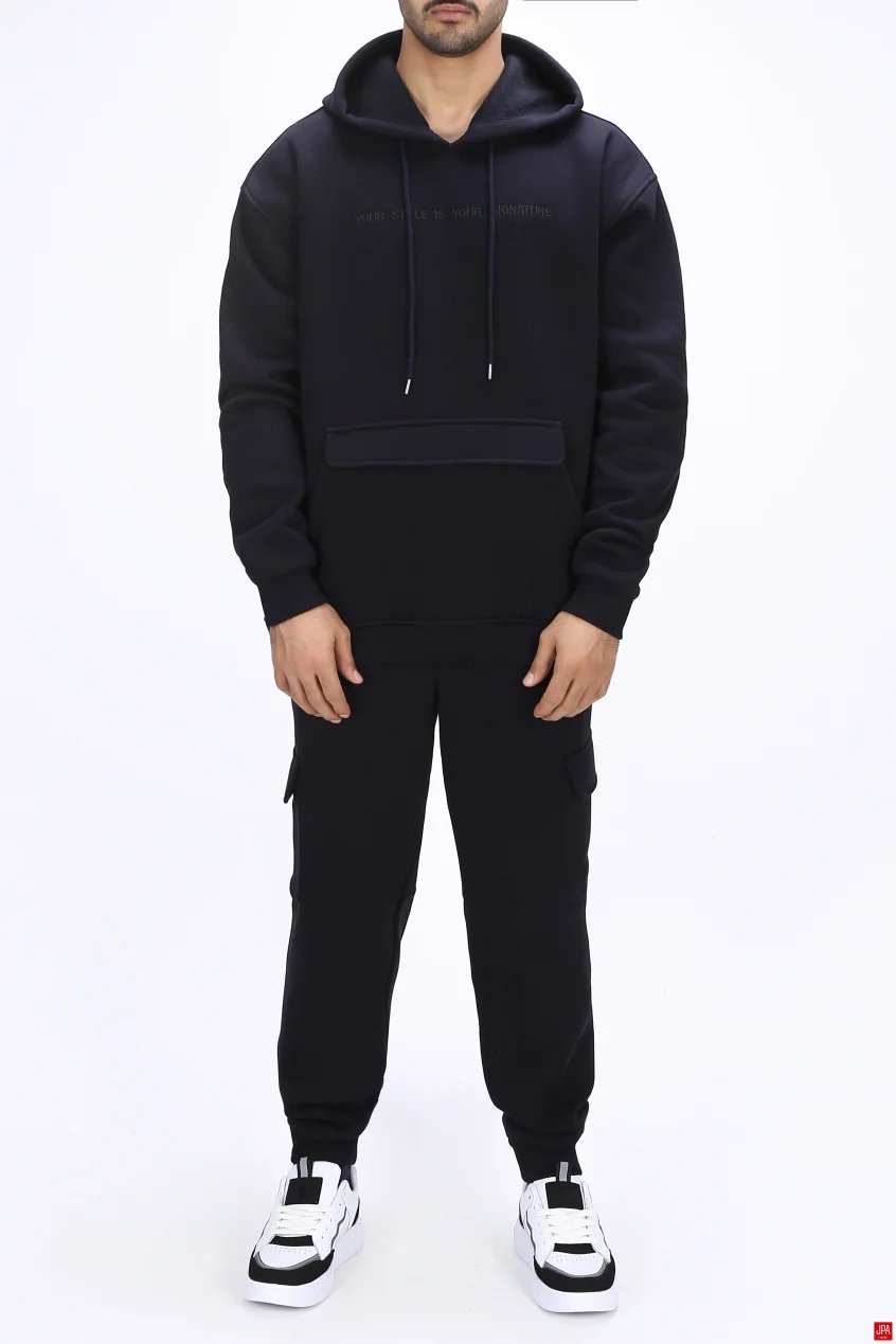 ست هودی و شلوار مردانه دورس مشکی جی پی ای JPA کد 03109