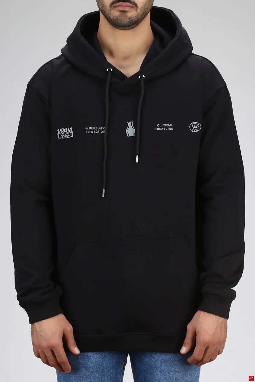 هودی مردانه دورس کلاهدار مشکی جی پی ای JPA کد 03151