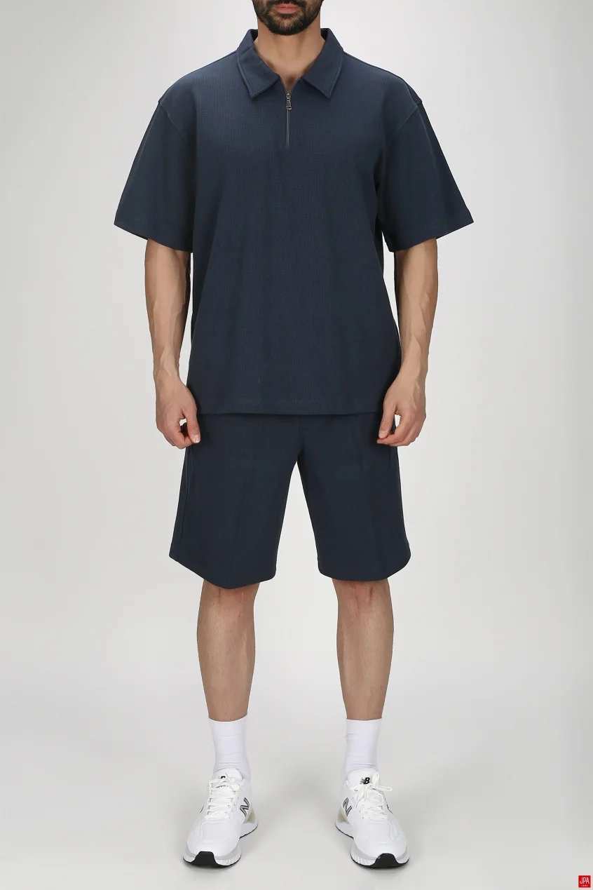 ست تی شرت و شلوارک مردانه اسپرت مشکی جی پی ای JPA کد 03244