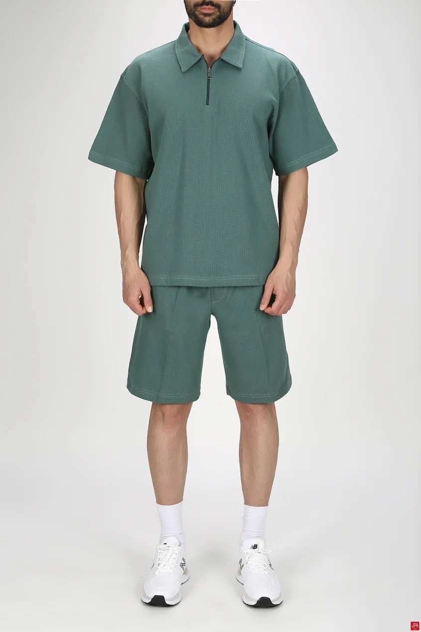 ست تی شرت و شلوارک مردانه اسپرت مشکی جی پی ای JPA کد 03244