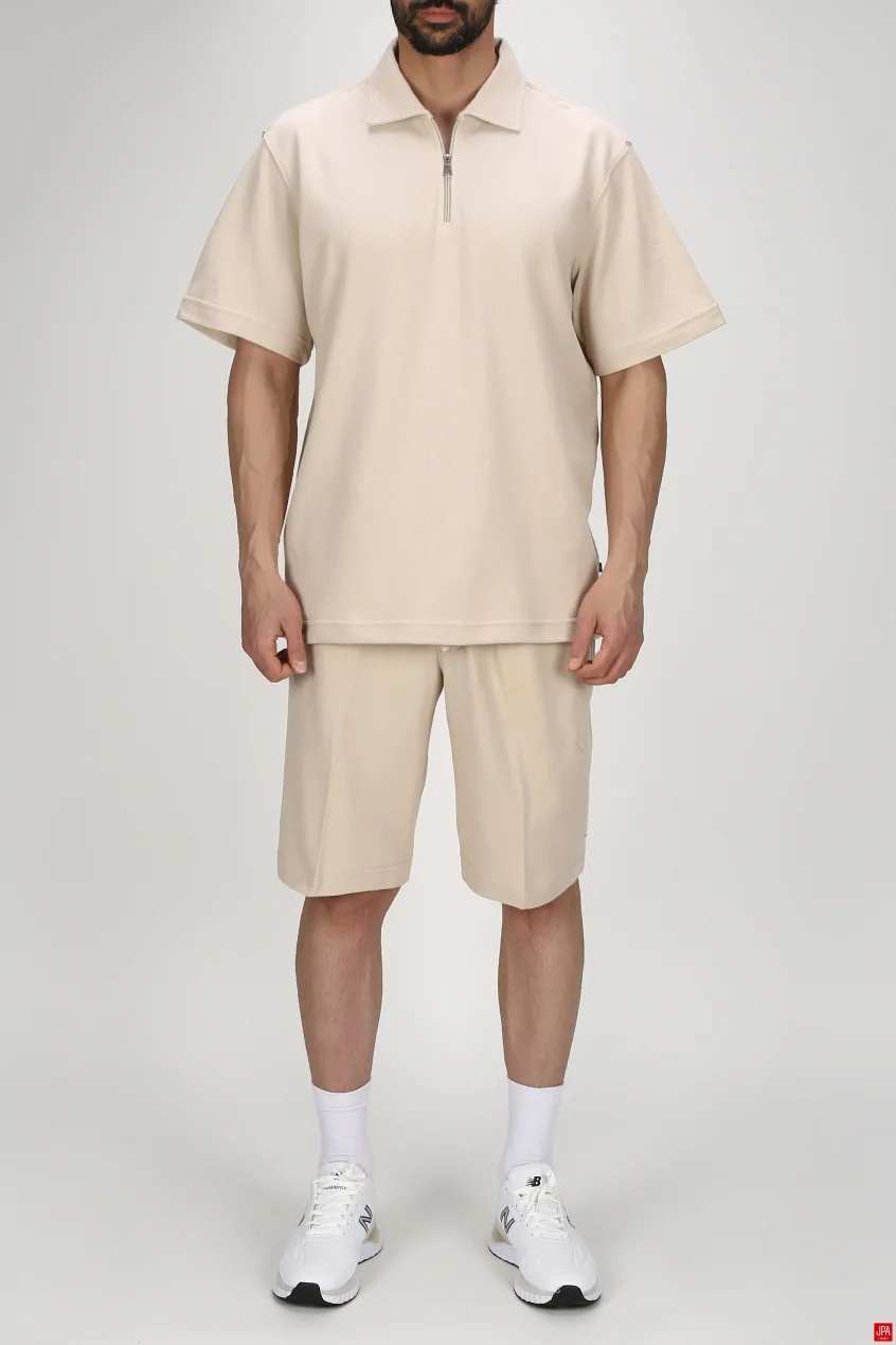 ست تی شرت و شلوارک مردانه اسپرت مشکی جی پی ای JPA کد 03293