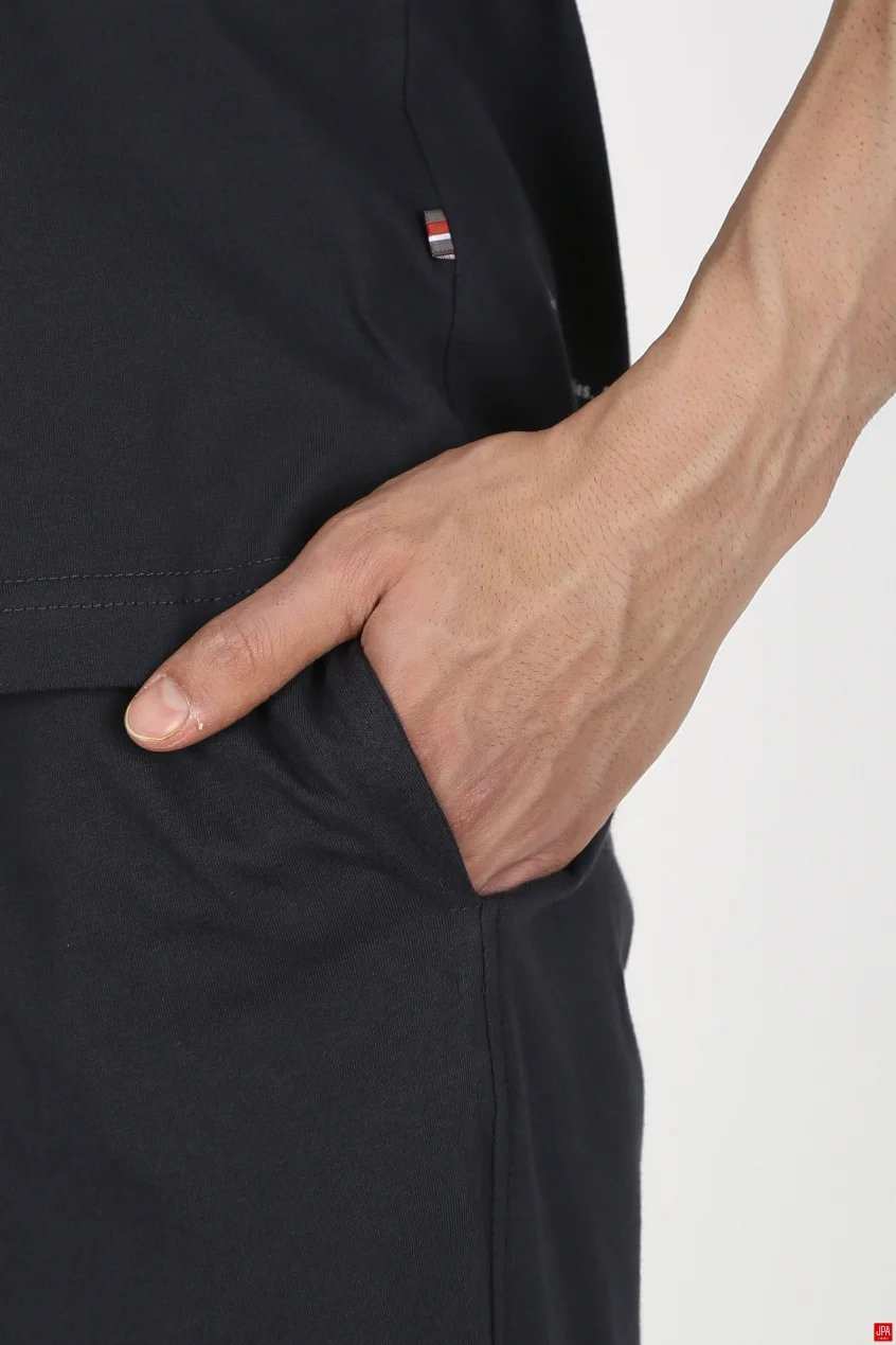 ست تی شرت و شلوارک مردانه راحتی مشکی جی پی ای JPA کد 03234