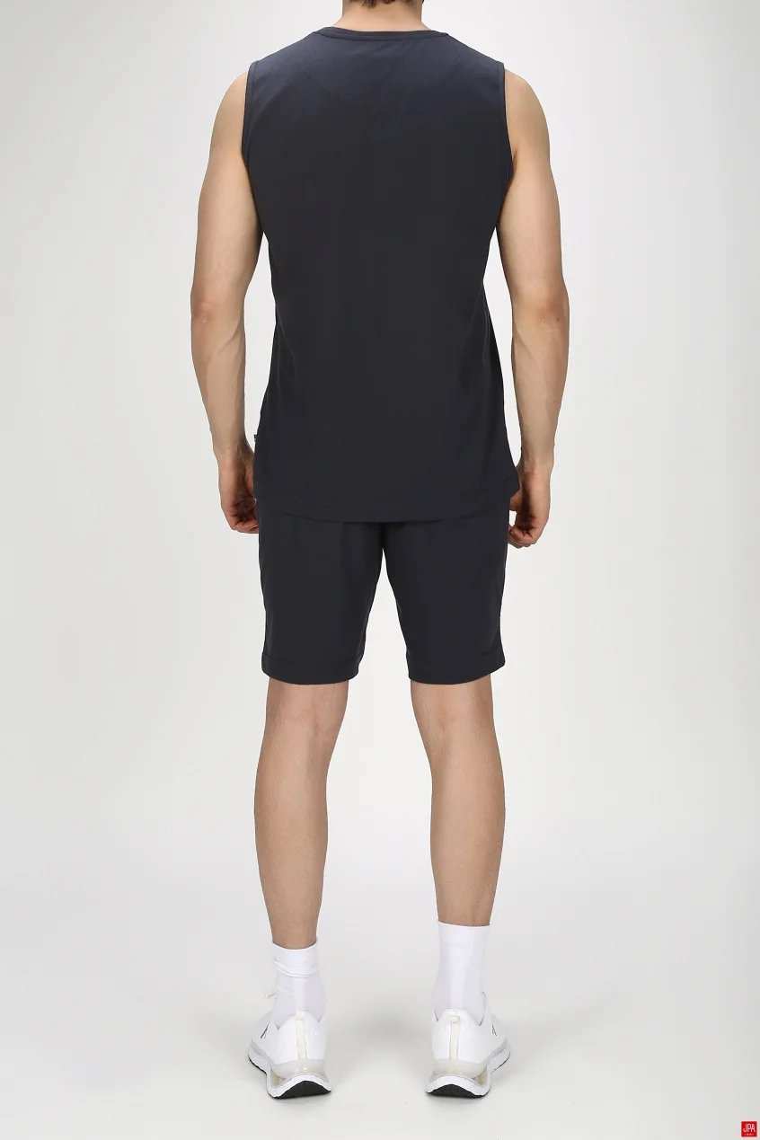 ست تاپ حلقه ای و شلوارک مردانه راحتی مشکی جی پی ای JPA کد 03232
