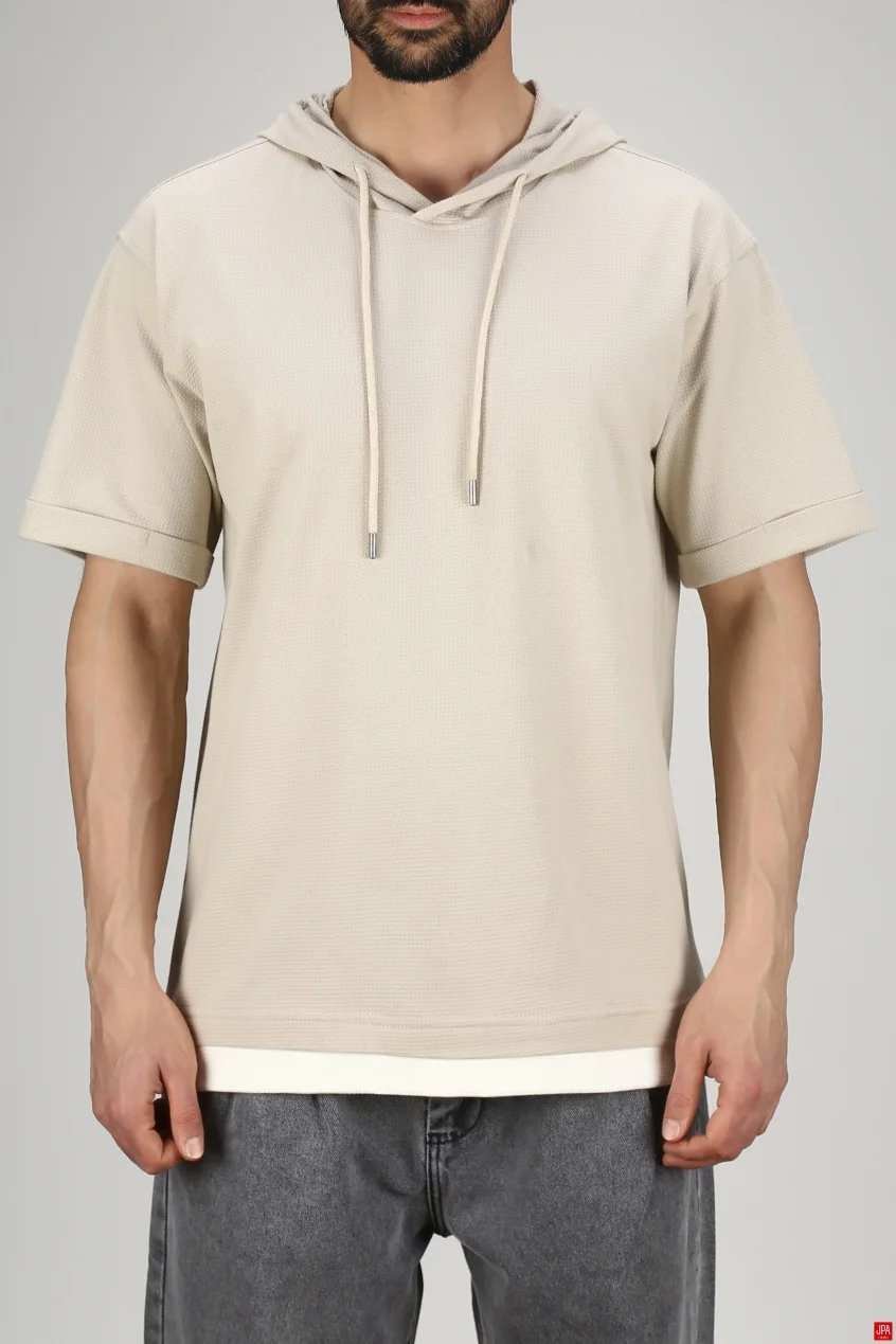 تی شرت مردانه کلاهدار مشکی جی پی ای JPA کد 03278