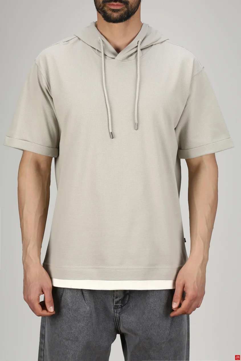 تی شرت مردانه کلاهدار مشکی جی پی ای JPA کد 03278