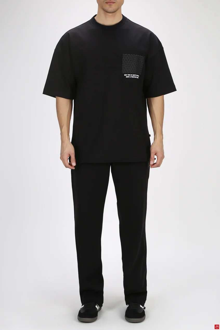 ست تی شرت و شلوار مردانه اسپرت مشکی جی پی ای JPA کد 03274