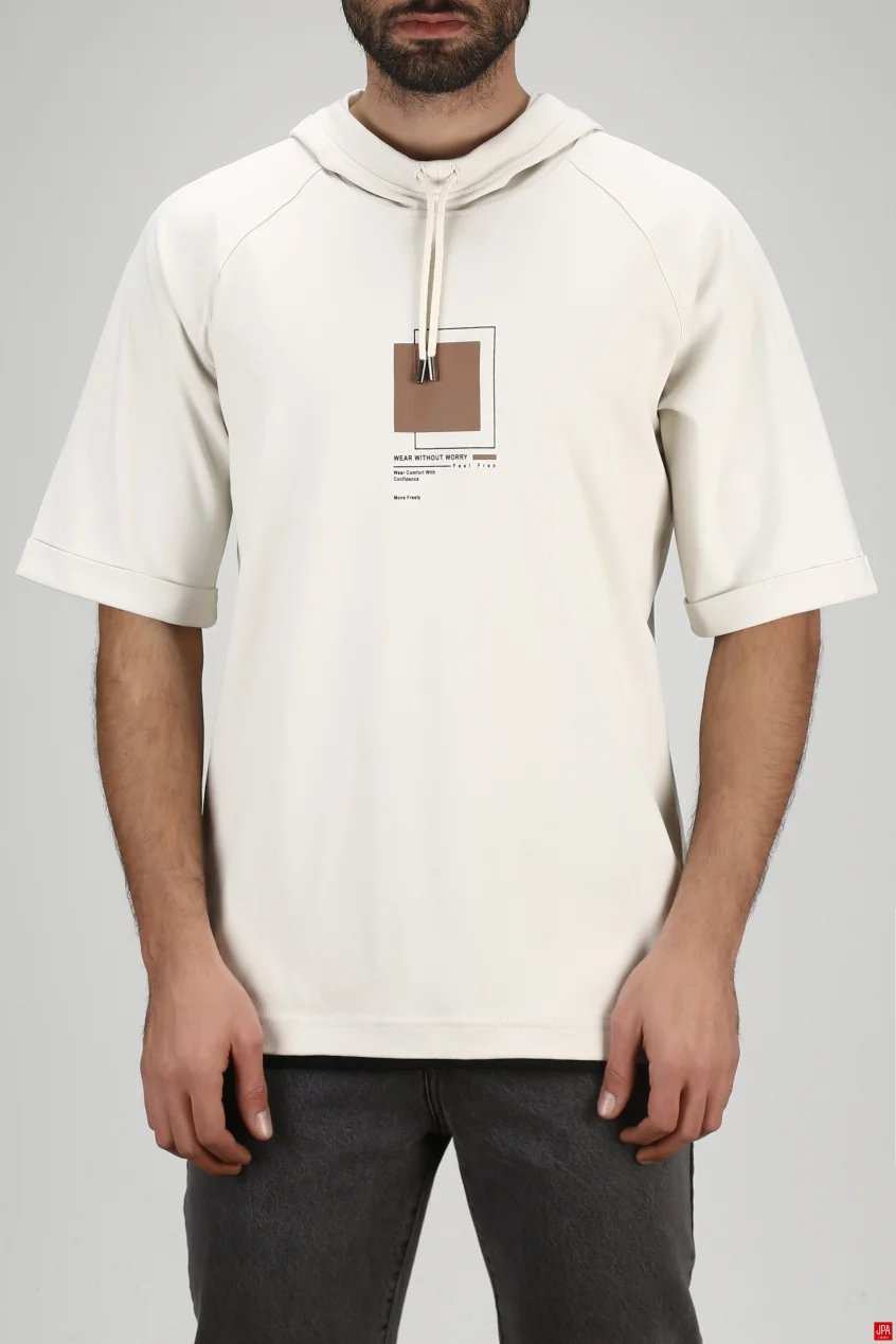 تی شرت مردانه کلاهدار مشکی جی پی ای JPA کد 03271