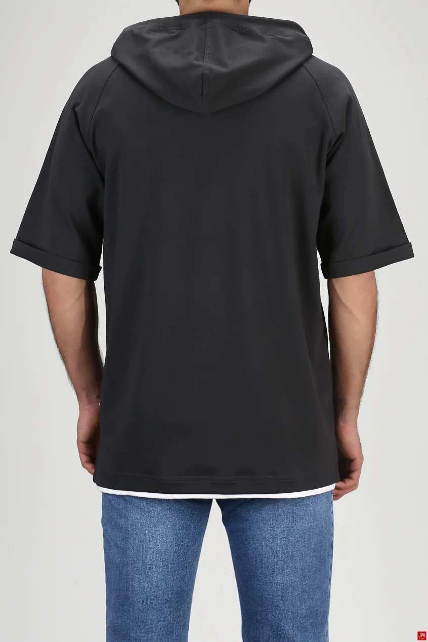 تی شرت مردانه کلاهدار مشکی جی پی ای JPA کد 03271