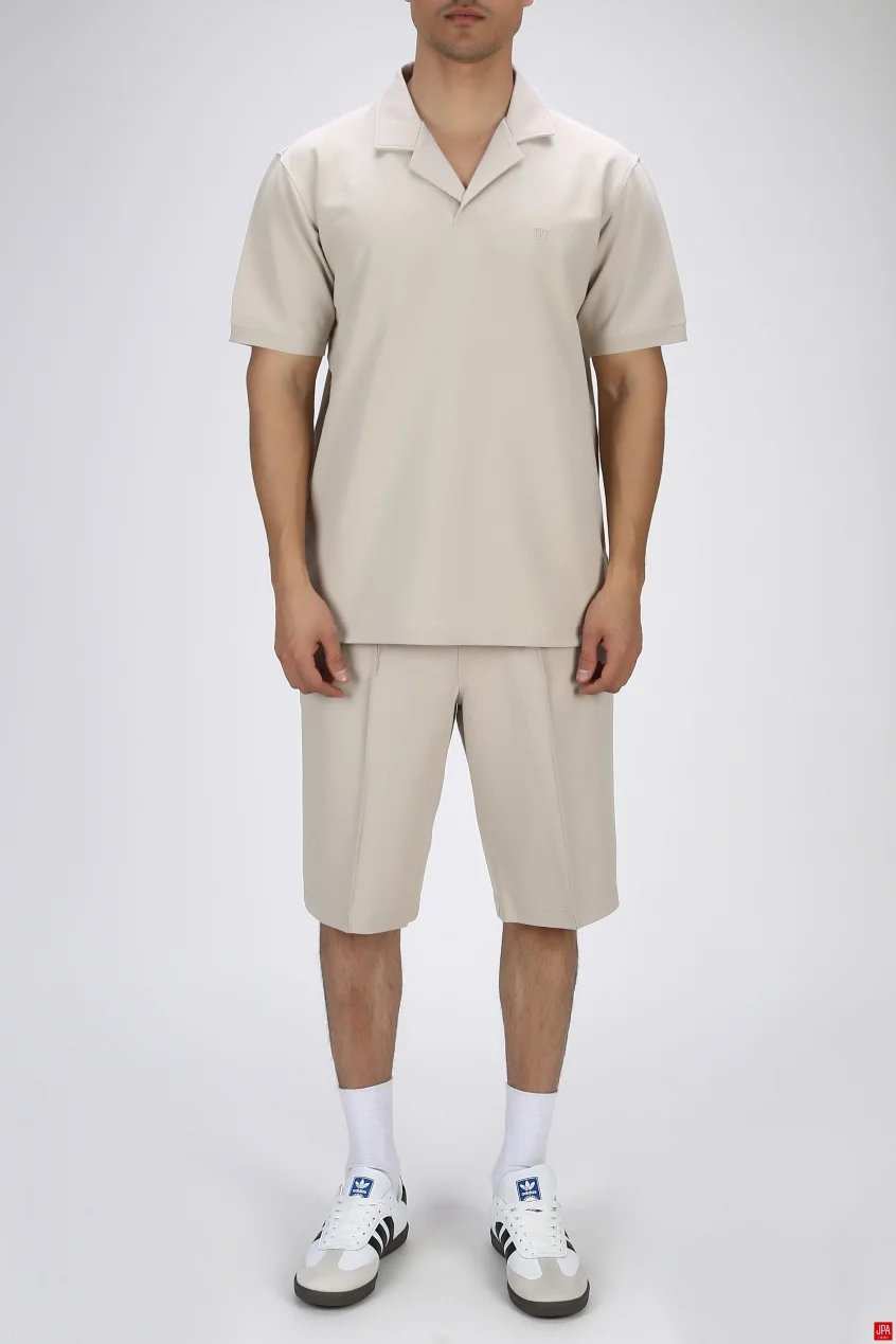 ست تی شرت و شلوارک مردانه اسپرت سرمه ای جی پی ای JPA کد 03340