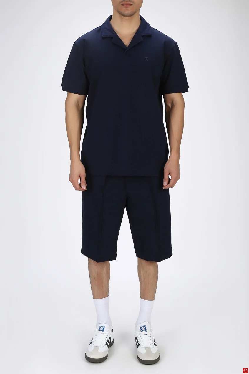 ست تی شرت و شلوارک مردانه اسپرت سرمه ای جی پی ای JPA کد 03340