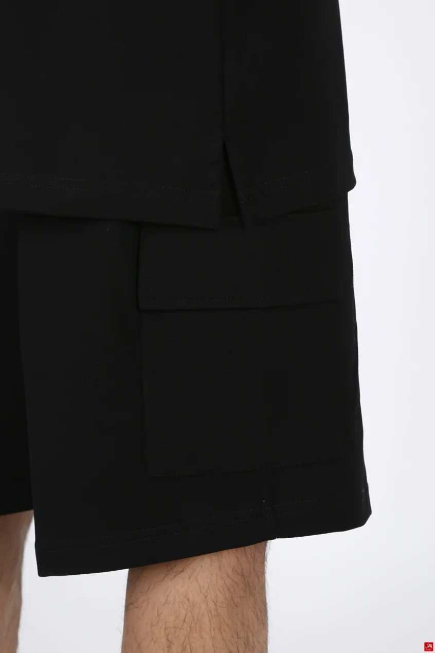 ست تی شرت و شلوارک مردانه اسپرت مشکی جی پی ای JPA کد 03272