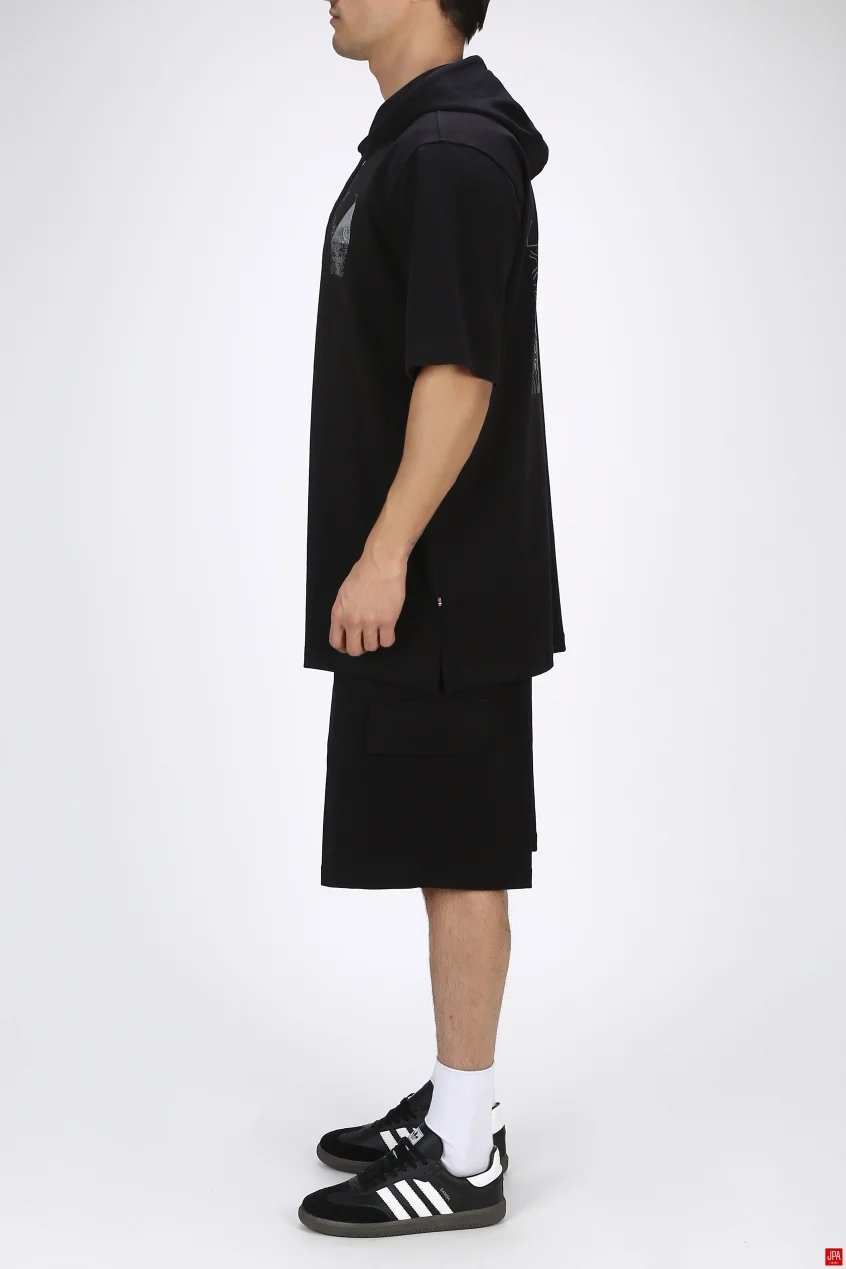 ست تی شرت و شلوارک مردانه اسپرت مشکی جی پی ای JPA کد 03272