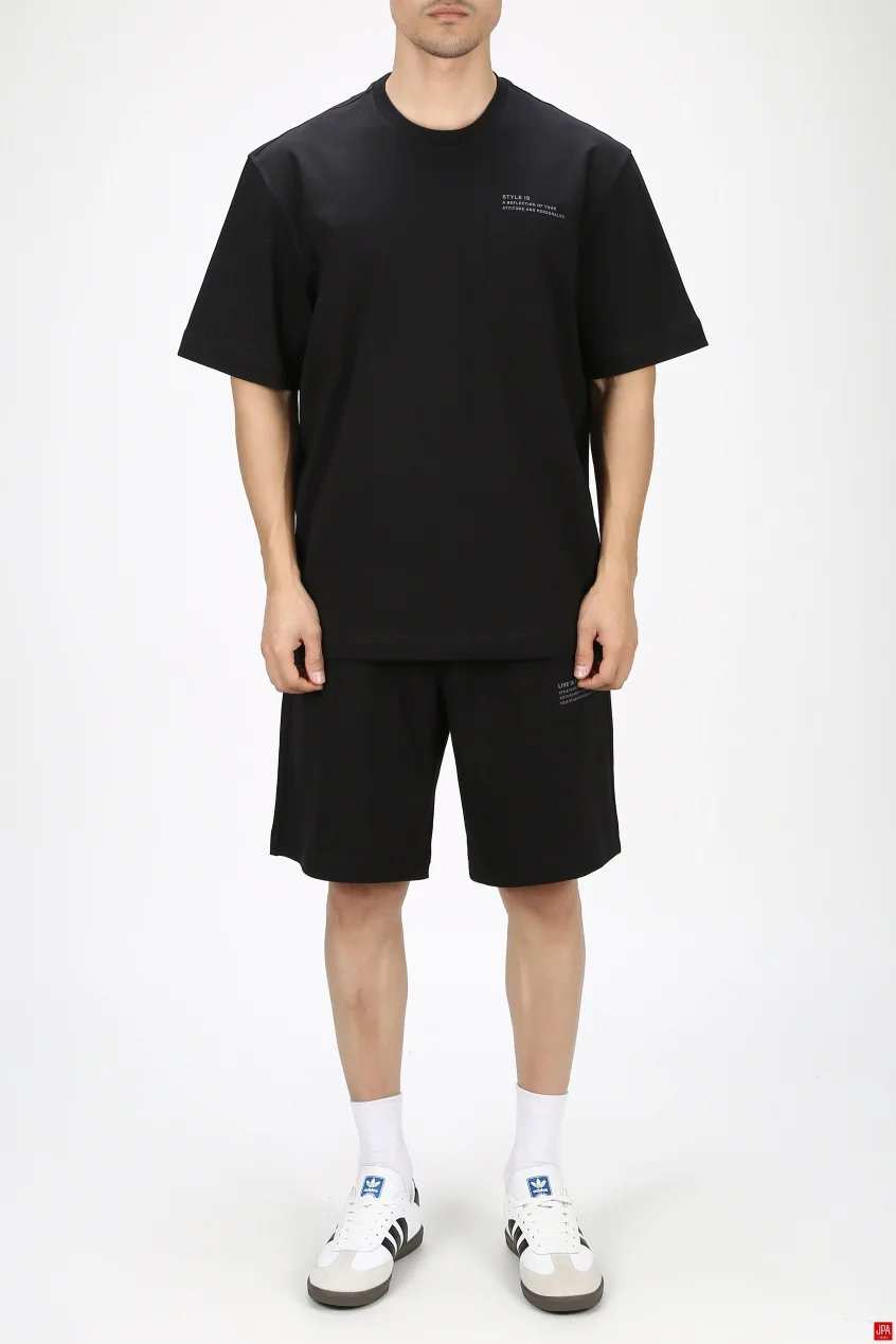 ست تی شرت و شلوارک مردانه راحتی باکس مشکی جی پی ای JPA کد 03287