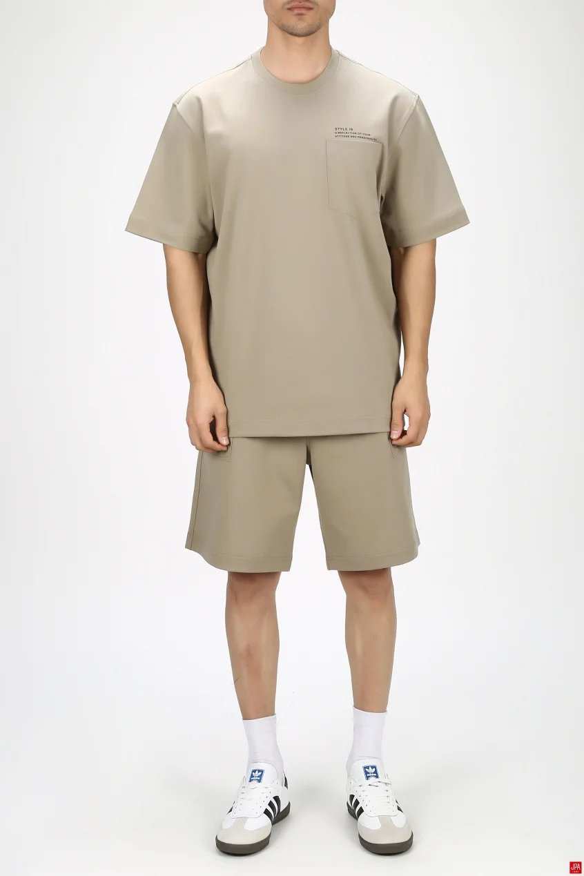 ست تی شرت و شلوارک مردانه راحتی باکس مشکی جی پی ای JPA کد 03287