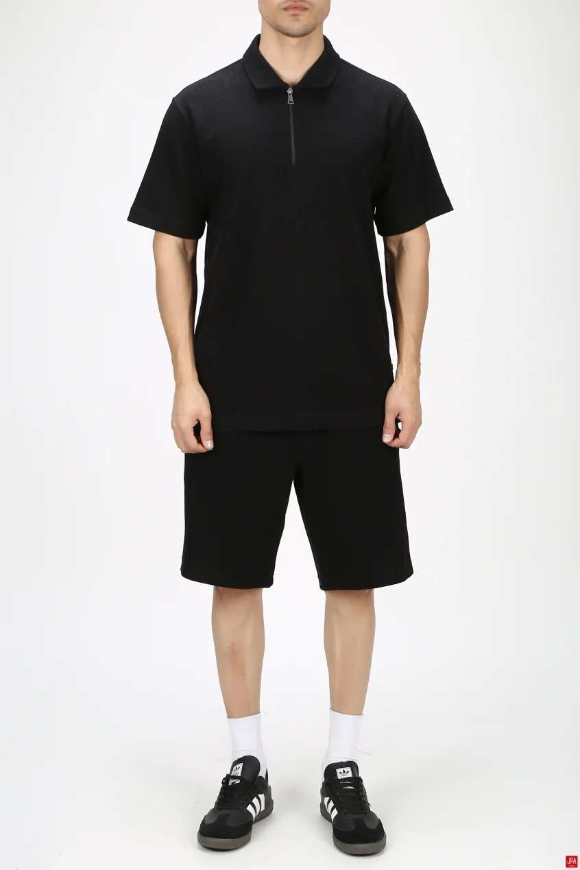 ست تی شرت و شلوارک مردانه اسپرت مشکی جی پی ای JPA کد 03438