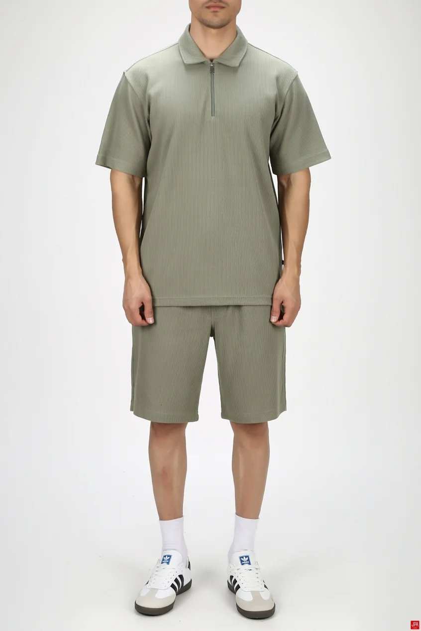 ست تی شرت و شلوارک مردانه اسپرت مشکی جی پی ای JPA کد 03438