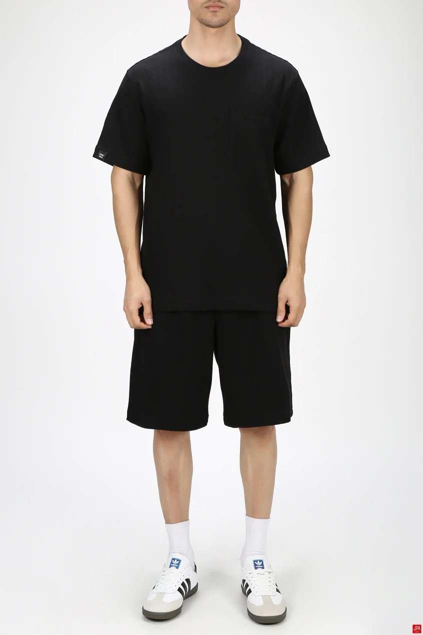 ست تی شرت و شلوارک مردانه اسپرت مشکی جی پی ای JPA کد 03469