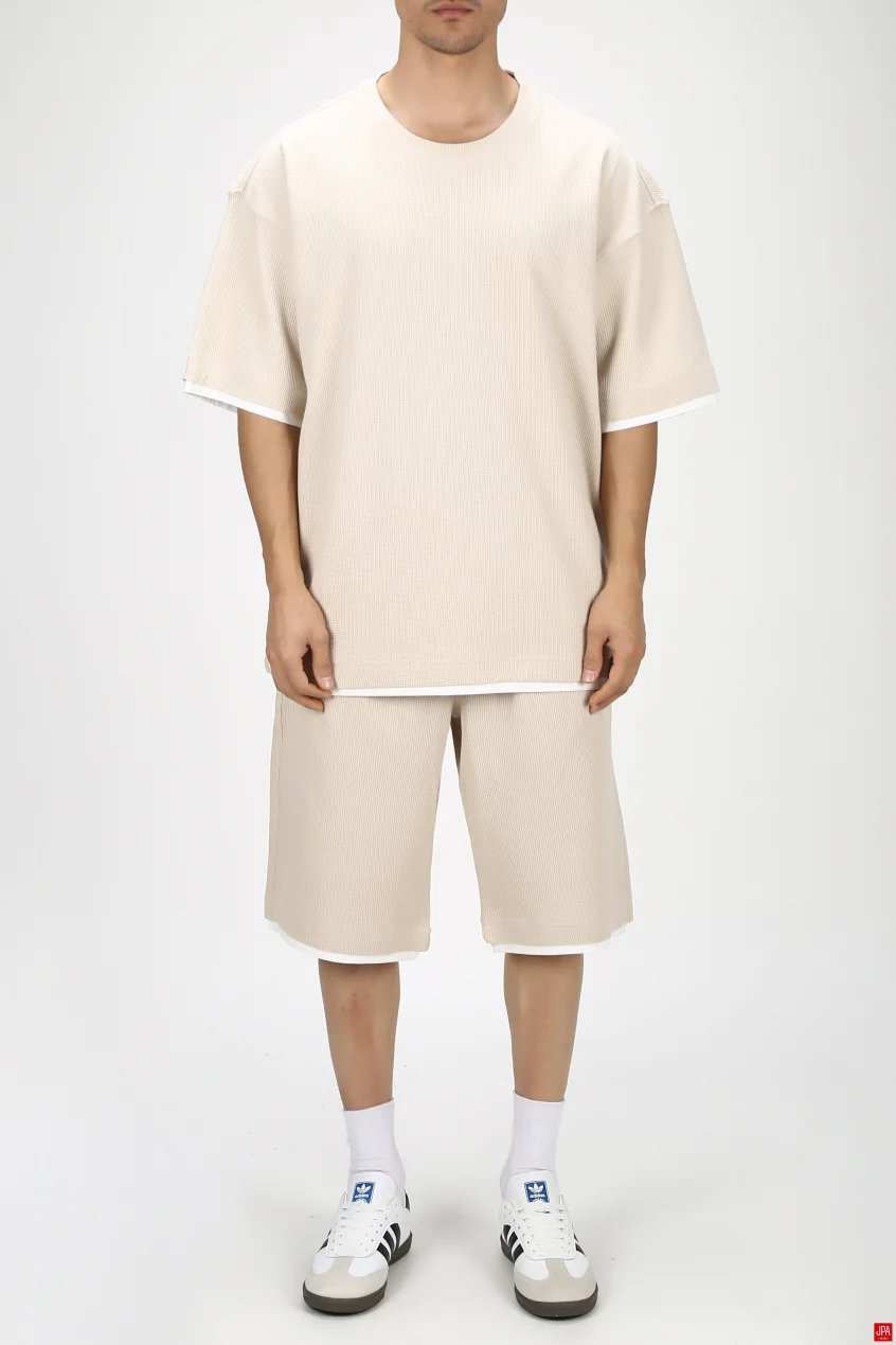 ست تی شرت و شلوارک مردانه اسپرت سبز تیره جی پی ای JPA کد 03457