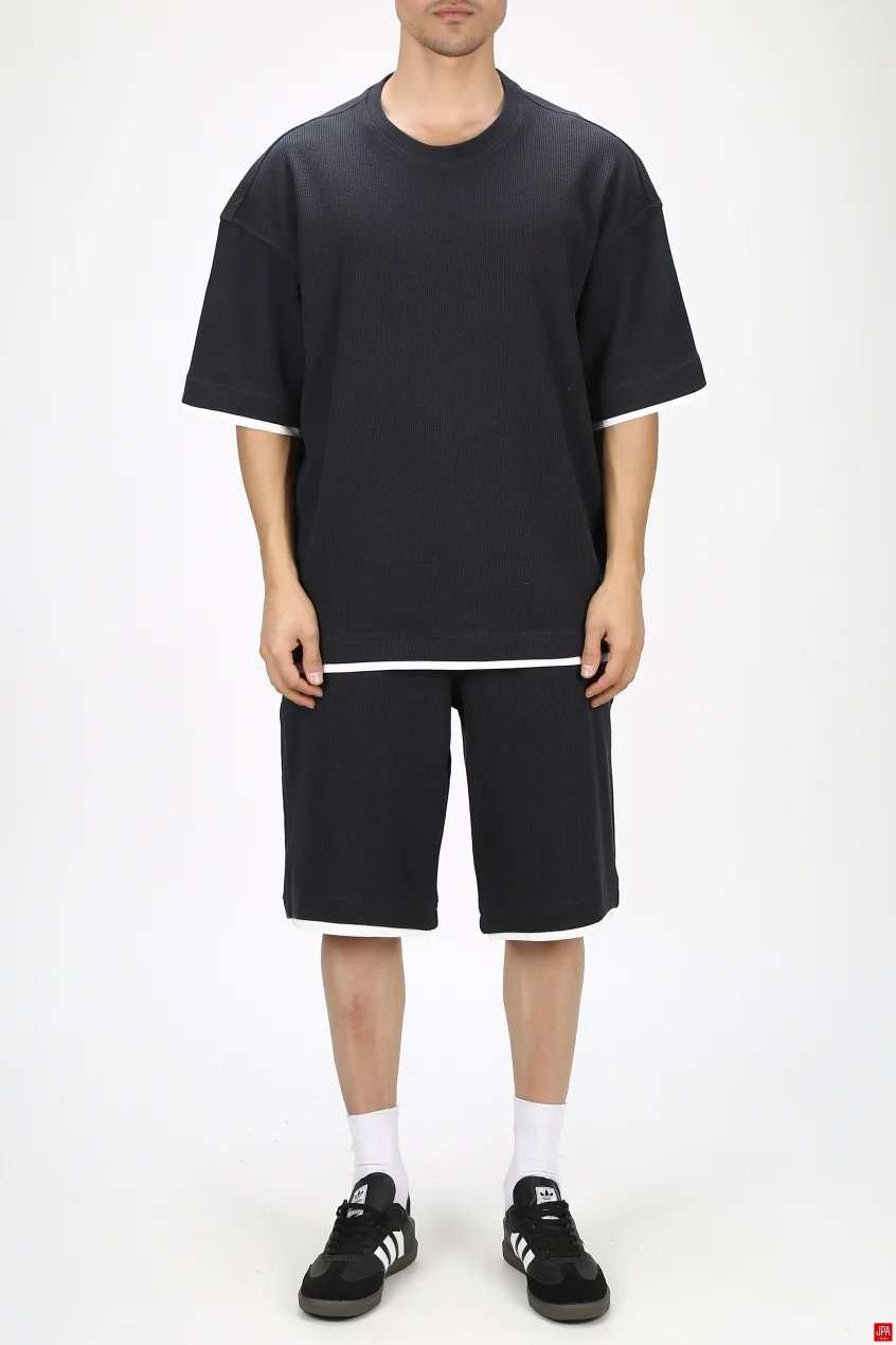 ست تی شرت و شلوارک مردانه اسپرت سبز تیره جی پی ای JPA کد 03457